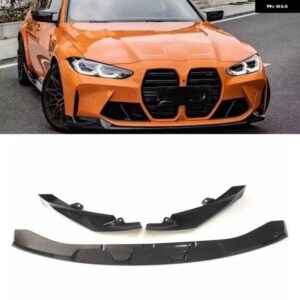 BMW G80 M3 G82 G83 M4 2021-24 2025 フロント バンパー スポイラー リップカーボンルック/グロスブラックアンダースプリッター