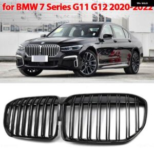 BMW 7シリーズ G11 G12 730I 740I 750I 740E 725D 730D 2019-2022 グロスブラックキドニー グリル デュアルスラット レーシング グリル スタイリング