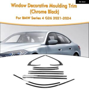 BMW 4シリーズ G26 2021-2024 4ドアクロームブラック外窓装飾ストリップモールド トリム シールウェザーストリップ装飾