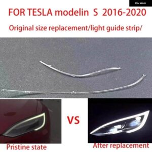 テスラ モデル S 2016-2020 車 DRL ライトガイドプレートガイド チューブ ヘッドライト デイタイム ランニングライト エンジェルア