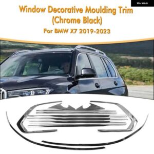 BMW X7 2019-2023 クロームブラック 外装 窓装飾ストリップモールド トリム シールベルトウェザーストリップ装飾