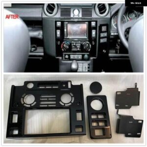 ランドローバー ディフェンダー 90 110 センター コンソール ダッシュボード NAV ヘッドユニットフェイシア パネル 2DIN フロントナビゲーション ダッシュボ