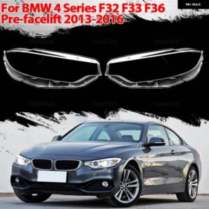 BMW 4シリーズ F32 F33 F36 フェイスリフト前 2013-2016 自動 ヘッドランプ カバー ヘッドライト キャップランプ シェード ハウジング ランプシェルガラス