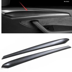 テスラ モデル3 モデルY 2019-2023 マットブラックカーボン インテリア ダッシュボードドアサイド パネル トリム カバー 装飾 ステッ