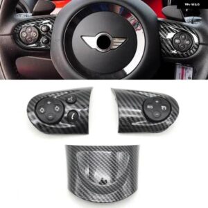 BMW カーボン ステアリングホイール クルーズボリューム コントロール スイッチカバー トリム ミニクーパークラブマン R55 R56 R57-R61 2007-2014