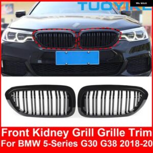 BMW LHD RHD 車 ABS カーボンフロントキドニー グリル トリム エクステリアセンター装飾ピアノ 5シリーズ G30 G38 2018-20