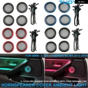 BMW 2/8色 LED アンビエントライト 3 4シリーズ M3 M4 F30 F31 F34 F35 F80 F32 F33 F36 インテリア 装飾ホーン スピーカー カバー ランプ