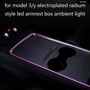 テスラ 246色 LED 中央 アームレスト ボックス アンビエント ライト モデル3/Y レーザー彫刻 スタイル LED 中央 制御 サドル ラ