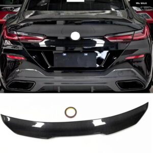 BMW リア トランク リッド スポイラー ウイング 8シリーズ G15 840I F92 M8 2019-2023 クーペ 2ドア PSM スタイル カーボンテールゲートスプリッターリップ