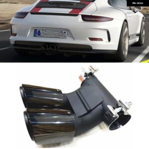 ポルシェ ボクスターケイマン 718 987 2008-2015 C012 リアマフラーマフラーヒントチタンブラック