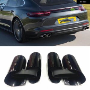 ポルシェ GTS スタイル リアマフラーヒント カイエン V6 2017 2018 パナメーラ 971 チタンブラックテール パイプ エアベント テ