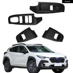 スバル 4個 窓ガラススイッチリフトカバー モデリングカーボン LHD CROSSTREK 2023 2024 インナー アームレスト カバー