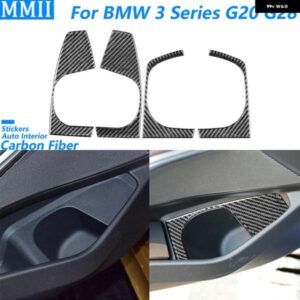 BMW 3シリーズ G20 G28 325LI 330D 335 2019-2022 カーボンドア 収納 カップ ホルダー パネル トリム カバー カーアクセサリー ステッカー