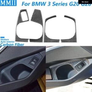 BMW 3シリーズ G20 G28 325LI 330D 335 2019-2022 カーボンドア 収納 ボックス トランク スイッチ トリム カバー カーアクセサリー ステッカー