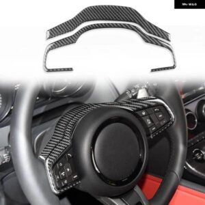 ジャガー ブラックソフトカーボンオート ステアリングホイール カバー トリム F-TYPE 2013-2022 インテリア アクセサリー