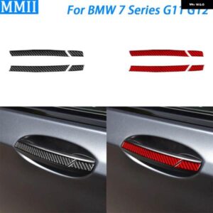 BMW 7シリーズ G11 G12 2015-2022 カーボン 外装 フロント ドアハンドル パネル トリム ストリップ 装飾 アクセサリー ステッカー