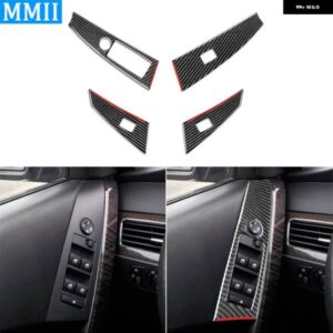 BMW 5シリーズ E60 2004-2007 カーボンウィンドウリフトスイッチ ボタン トリム カバー インテリア アクセサリー 装飾 ステッカー