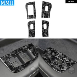 テスラ モデルY 2020 + モデル3 17-22 カーボンウィンドウリフト コントロール パネル トリム カバー カー インテリア アクセサリ