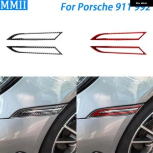 ポルシェ 911 992 2019-2024 カーボンサイドフェンダー ウィンカーライト カバー 装飾 装飾 アクセサリー ステッカー