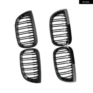 BMW フロントキドニー グリル グロス/マットブラックダブルスラット レーシング グリル 1シリーズ E87 フェイスリフト前 5 ドア 38169