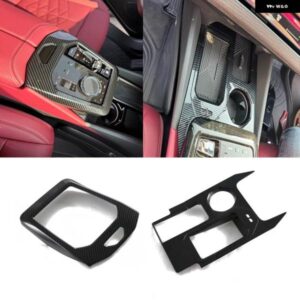 BMW 5シリーズ G60 2024 2025 ABS カーボンカーセンター コントロール シフト フレーム フロントウォーターカップ ホルダー カバー インテリア アクセサリー