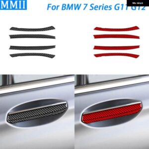 BMW 7シリーズ G11 G12 2015-2022 カーボンリア 外装 ドアハンドル パネル トリム ストリップ 装飾 アクセサリー ステッカー