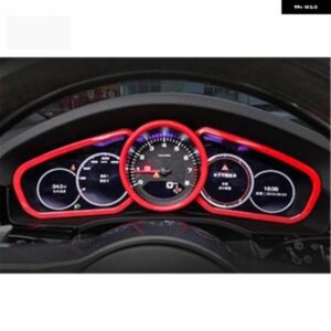 ポルシェ カイエン 2018 2019 2020 ABS 赤 インテリア コンソール 計器リング派手なストリップ ダッシュボード カバー トリム カ