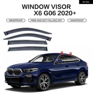 BMW X6 E71 F16 G06 ウィンドウバイザー カーアクセサリー 外装 バイザー ベント シェード ウィンドウサンレインガード ディフレクター 4個