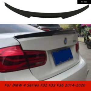 BMW 4シリーズ F32 F33 F36 2014-2020 カーボンリアバンパー リップ トランク スポイラー M4 スタイル ウイング テールキット グロスブラックアクセサリー
