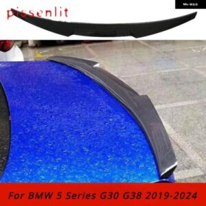 BMW リアバンパー トランク テール リップ M5 ルーフ ウイング 5シリーズ G30 G38 2019-2024 グロス ブラック M4 スタイル ブーツ スポイラー カーボン