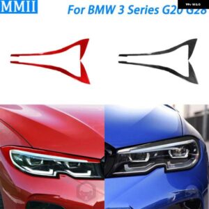 BMW 3シリーズ G20 G28 2019-2024 アクセサリーカーボン ヘッドライト アイブロウ パネル トリム カバー 装飾 ステッカー