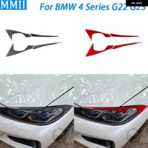 BMW 4シリーズ G22 G23 G26 2021-2025 カーボンフロント ヘッドライト アイブロウ パネル カバー トリム 装飾 アクセサリー ステッカー