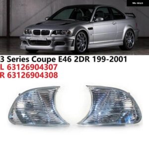 BMW クリアマーカー信号ウインカーコーナー パーキング ライトランプ- E46 3シリーズ クーペ 1999-2001 63126904307 63126904308
