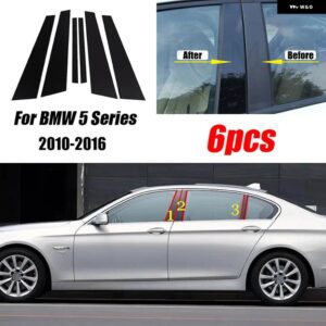 BMW 窓ドアトリムカバー ステッカー ピラー ポスト 5シリーズ G30 G31 2017-2023 F10 F11 F07 2010-2016 E60 4 ドアセダン-2003-2010 - 2010-2016