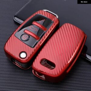 アウディ TPU カーボンキーケース A1 A3 8P A4 A5 A6 C7 A7 S3 S7 S8 R8 Q2 Q3 Q5 Q7 Q8 SQ5 TT RS3 RS6 - red
