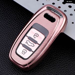 アウディ カーボンソフト TPU 車リモートキーケースカバー ホルダー シェル FOB A4 A1 A3 S4 B7 B8 A6 A5 A7 A8 Q5 S5 S6 Q7 - pik