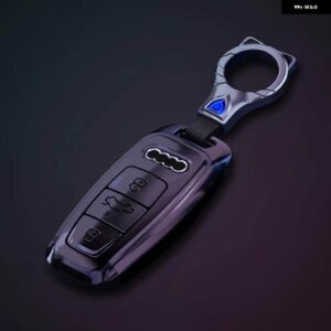 アウディ リモートキーケースカバー シェル A3 A4 A6 A7 A8 B9 C8 D5 4 18K S8 Q7 Q8 SQ8 E-TRON 2018-21 - black keychain