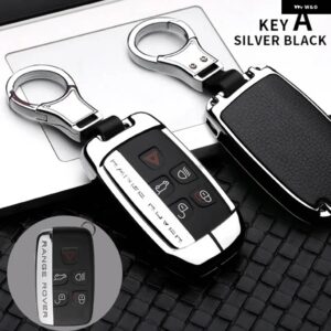 ランドローバー 合金キーケースカバー シェル A9 レンジローバースポーツ EVOQUE フリーランダー 2 ジャガー XE XJ XJL XF C-X16 V12 ギター - KEY A SILVER BLACK