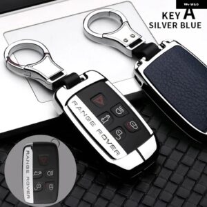 ランドローバー 合金キーケースカバー シェル A9 レンジローバースポーツ EVOQUE フリーランダー 2 ジャガー XE XJ XJL XF C-X16 V12 ギター - KEY A SILVER BLUE