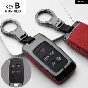 ランドローバー 合金キーケースカバー シェル A9 レンジローバースポーツ EVOQUE フリーランダー 2 ジャガー XE XJ XJL XF C-X16 V12 ギター - KEY B GUN RED