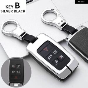 ランドローバー 合金キーケースカバー シェル A9 レンジローバースポーツ EVOQUE フリーランダー 2 ジャガー XE XJ XJL XF C-X16 V12 ギター - KEY B SILVER BLACK