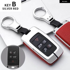 ランドローバー 合金キーケースカバー シェル A9 レンジローバースポーツ EVOQUE フリーランダー 2 ジャガー XE XJ XJL XF C-X16 V12 ギター - KEY B SILVER RED