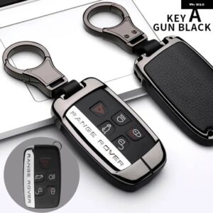 ランドローバー 合金キーケースカバー シェル A9 レンジローバースポーツ EVOQUE フリーランダー 2 ジャガー XE XJ XJL XF C-X16 V12 ギター - KEY A GUN BLACK