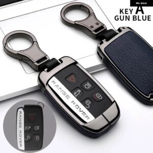 ランドローバー 合金キーケースカバー シェル A9 レンジローバースポーツ EVOQUE フリーランダー 2 ジャガー XE XJ XJL XF C-X16 V12 ギター - KEY A GUN BLUE