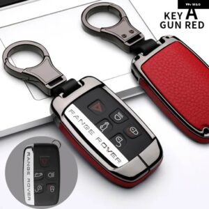 ランドローバー 合金キーケースカバー シェル A9 レンジローバースポーツ EVOQUE フリーランダー 2 ジャガー XE XJ XJL XF C-X16 V12 ギター - KEY A GUN RED