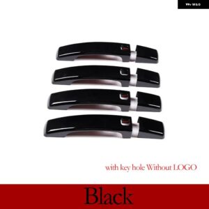 ランドローバー 8個 ドアハンドル 装飾 カバー トリム ディスカバリー 4 LR4 RR スポーツフリーランダー 2 外装 - Black with key hole