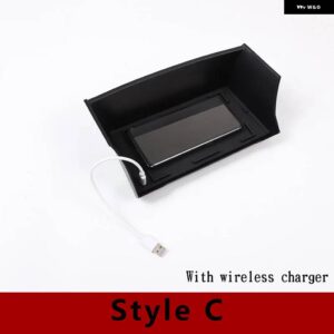 ランドローバー 黒 ABS ディフェンダー 110 2020-2024 カースタイリング ABS 黒中央収納ボックス 電話ボックス カー - C-style