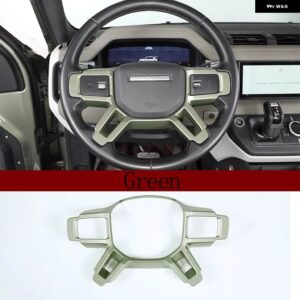 ランドローバー ディフェンダー 90 110 2020-2024 ABS カーボン インテリア ステアリング ホイール 装飾 ステッカー カー - Green