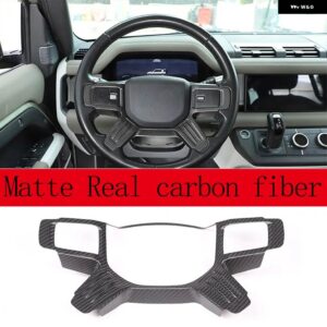 ランドローバー ディフェンダー 90 110 2020-2024 ABS カーボン インテリア ステアリング ホイール 装飾 ステッカー カー - Matte Real carbon