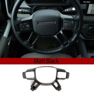 ランドローバー ディフェンダー 90 110 2020-2024 ABS カーボン インテリア ステアリング ホイール 装飾 ステッカー カー - Matt black